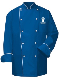 Premium Blue Double-Breasted Chef Coat